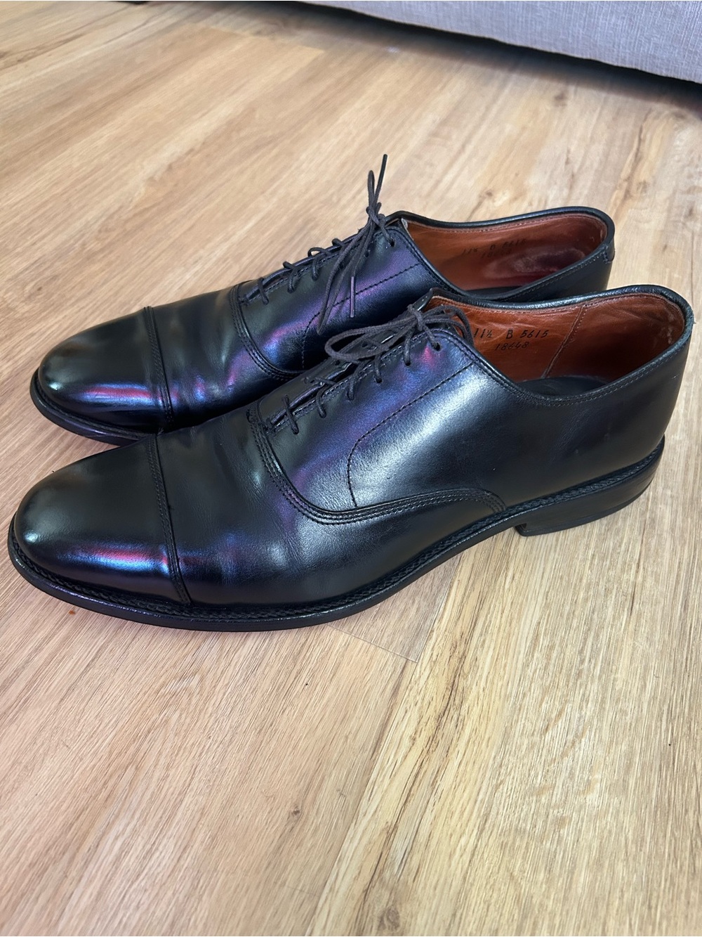 Allen Edmonds Black Park Ave. Cap-Toe Oxford Dress Shoes